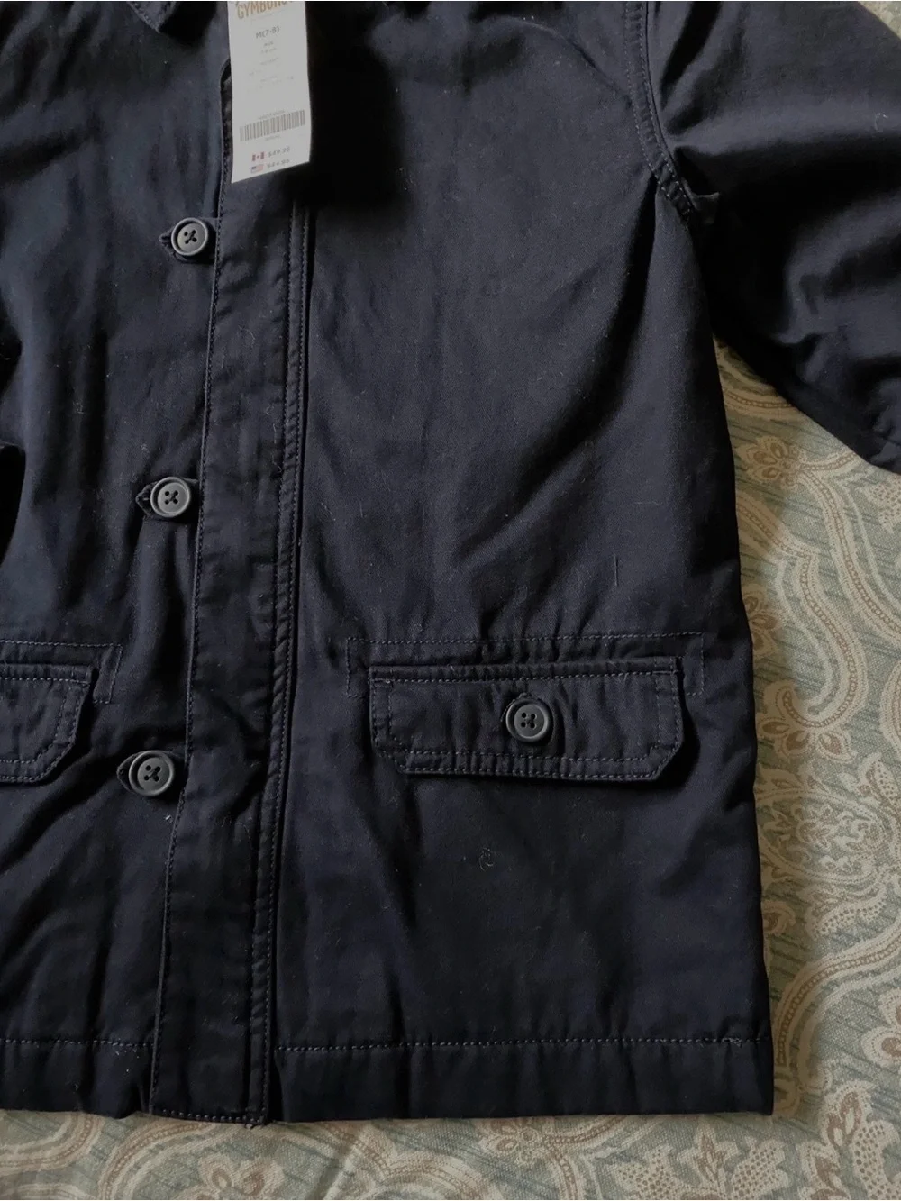 Gymboree Navy Field Jacket with Button Front